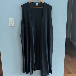 LuLaRoe Blue Open Front Sleeveless Cardigan